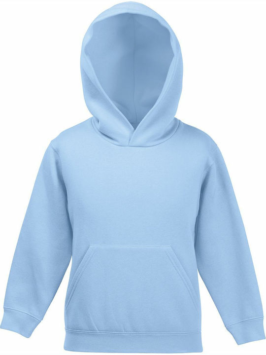 Fruit of the Loom Детски Суичър с Качулка и Джобове Светлосин