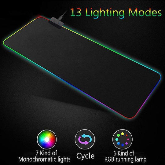 Gms GMS Гейминг Мишка Пад XXL (800мм) с RGB Осветление чрез USB Черен 52611302
