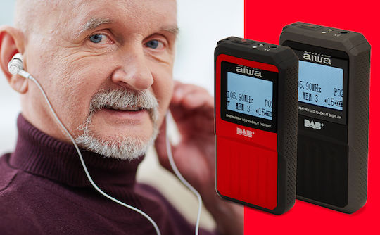 Aiwa RD-20DAB/RD Ραδιοφωνάκι Επαναφορτιζόμενο DAB+ Κόκκινο