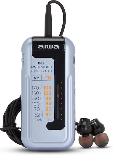 Aiwa R-22SL Ραδιοφωνάκι Μπαταρίας Ασημί