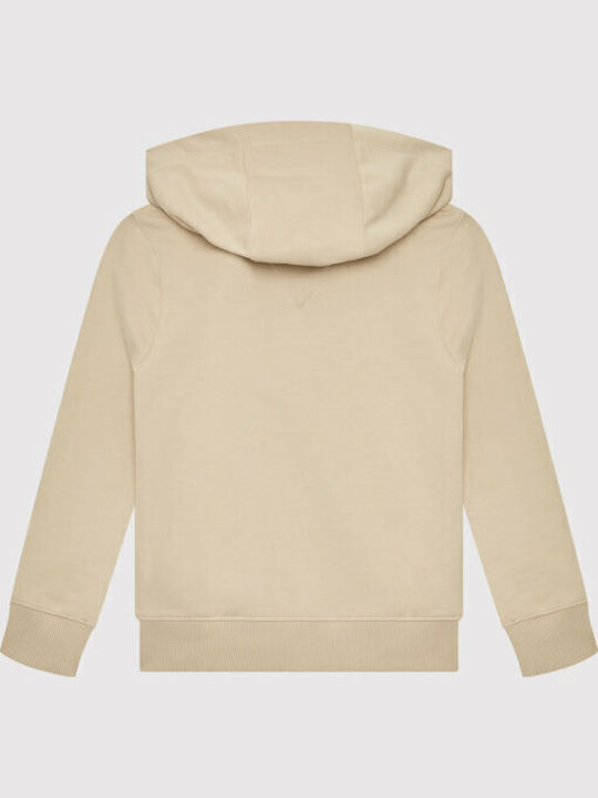 Fleece Παιδικό Φούτερ με Κουκούλα και Τσέπες Μπεζ Essential