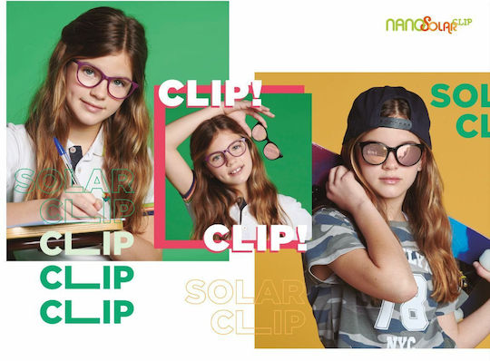 Nanovista Camper with Clip-on Παιδικά Κοκκάλινα Γυαλιά Προστασίας Οθόνης σε Μωβ Χρώμα