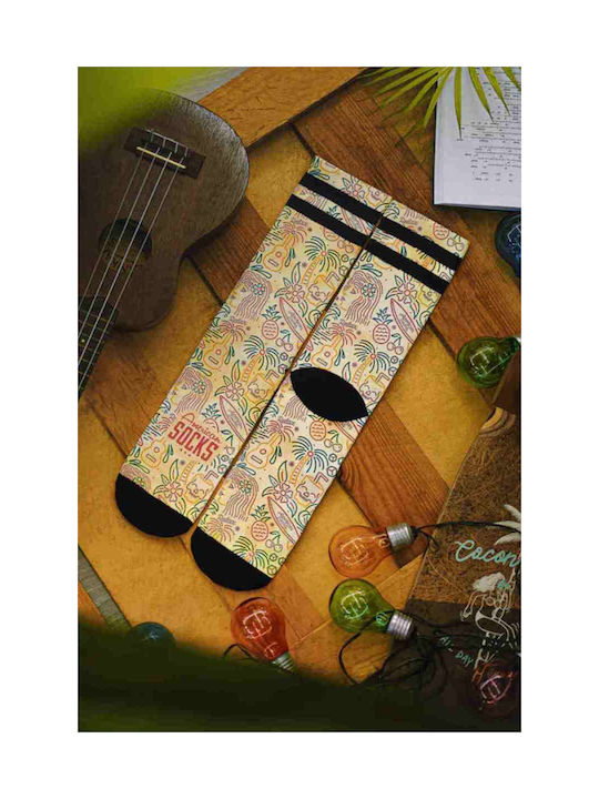 American Socks Signature Tropical Vibe Unisex Κάλτσες με Σχέδια Κίτρινες