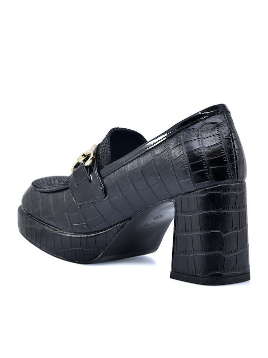 Pumps mit Plateau mit Chunky Hohem Absatz Schwarz