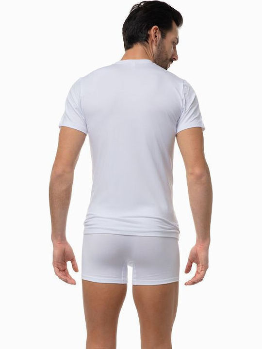 Men's Undershirt Short-sleeved in White Color