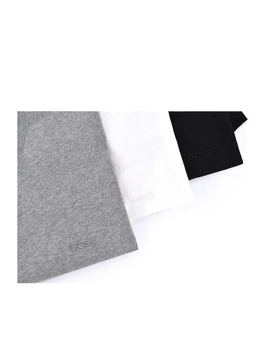 Men's Short Sleeve Undershirts Grey / White / Black 3Pack