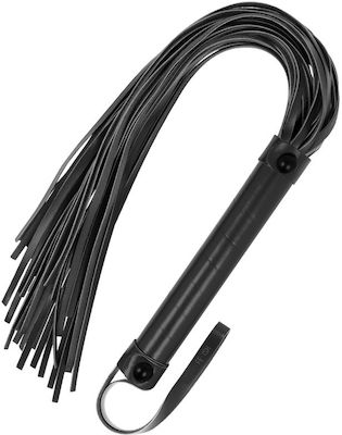 Fetish Submissive Flogger Vegan Leather Бич в Черно Цвят