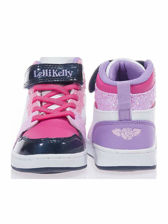 Anna Παιδικά Sneakers High με Σκρατς Ροζ