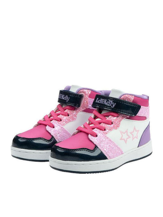 Anna Παιδικά Sneakers High με Σκρατς Ροζ