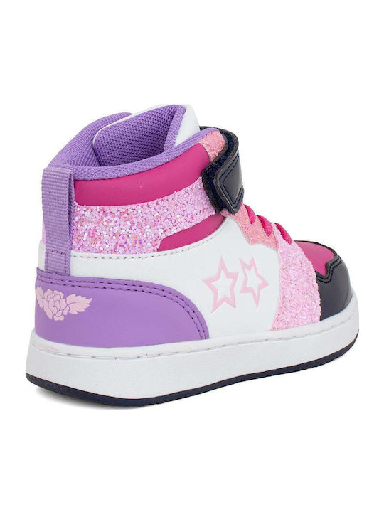 Anna Παιδικά Sneakers High με Σκρατς Ροζ