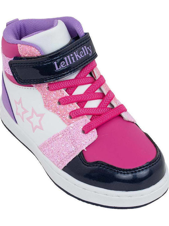 Anna Παιδικά Sneakers High με Σκρατς Ροζ