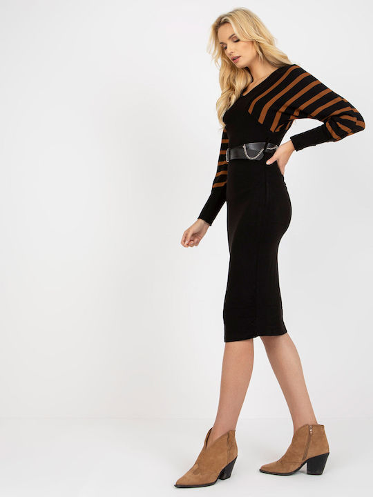 Och Bella Mini Kleid Black / Brown