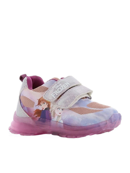 Παιδικά Sneakers με Σκρατς & Φωτάκια Λιλά