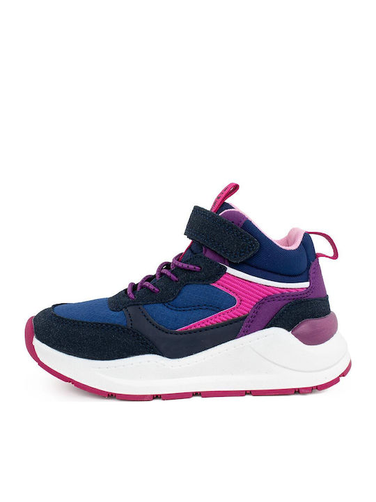 Παιδικά Sneakers High με Σκρατς Μπλε