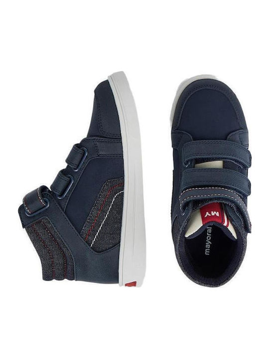 Παιδικά Sneakers High με Σκρατς Navy Μπλε