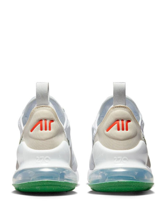 Air Max 270 Air Max 270 GS Kinder Sneakers White / Safety Orange / Light Bone / Gorge Green