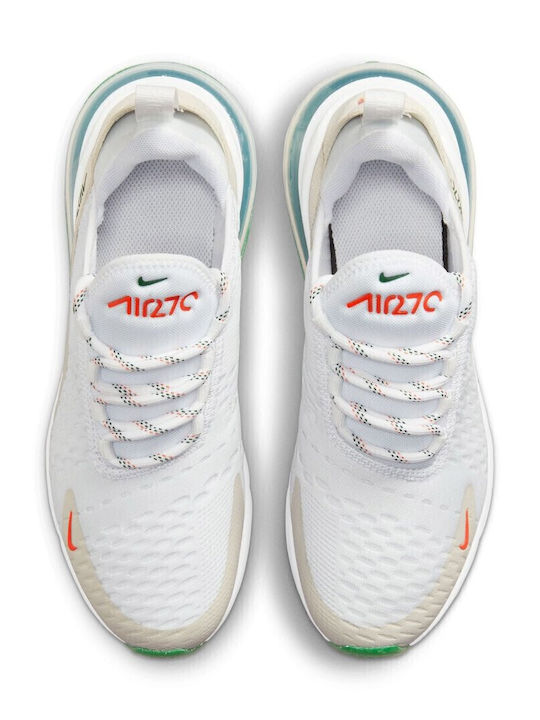 Air Max 270 Air Max 270 GS Kinder Sneakers White / Safety Orange / Light Bone / Gorge Green