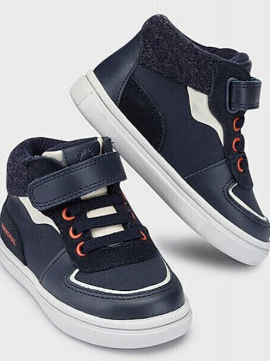 Παιδικά Sneakers High με Σκρατς Navy Μπλε