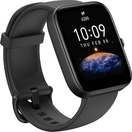 Amazfit Bip 3 44mm Smartwatch with Heart Rate Monitor (Black)
