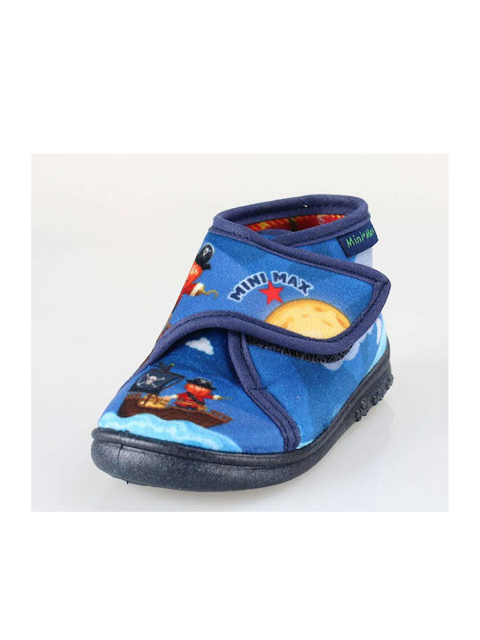 Mini Max Anatomic Kids Slipper Ankle Boot Blue V Boat