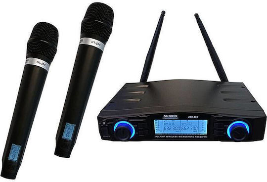 Audien JRU-502-Β 2 Mics Σετ Ασύρματο Δυναμικό Μικρόφωνο Χειρός για Φωνητικά
