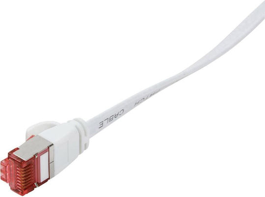 LogiLink Flat U/FTP (STP) Cat.6a Ethernet Network Cable 0.5m White 1pcs