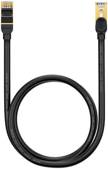 Baseus U/UTP Cat.7 (10Gbps) Καλώδιο Δικτύου Ethernet 1m Μαύρο