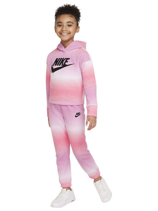 Nike Σετ Φόρμας για Κορίτσι Ροζ Printed Club