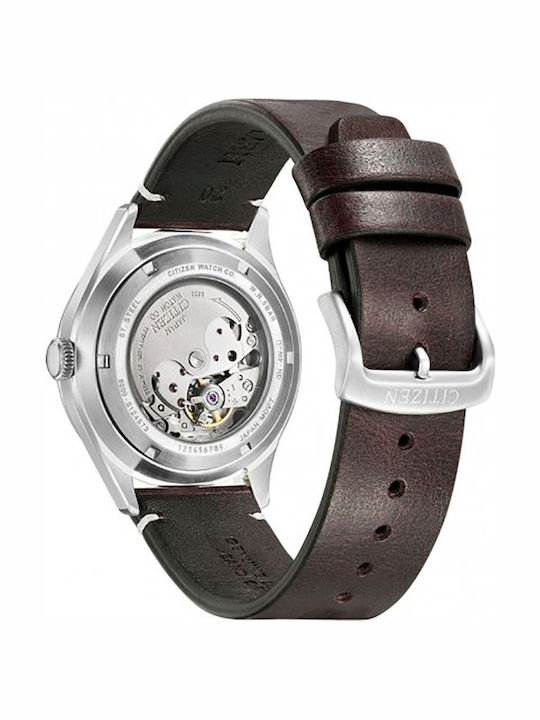 Citizen Men's Watch 40.2mm Automatic with Brown Leather Strap
