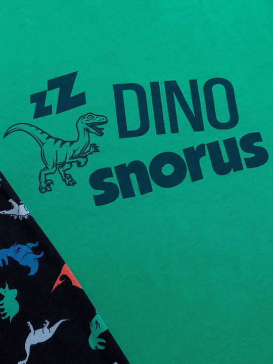 Minerva Детска пижама Зимна Зелена Dino Snorus