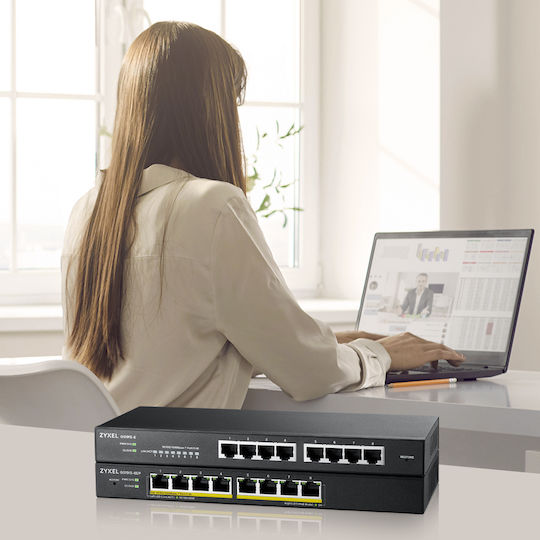 Zyxel GS1915-8EP v1 Managed L2 PoE+ Switch με 8 Θύρες Gigabit (1Gbps) Ethernet