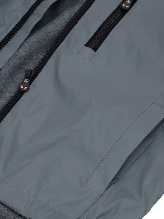 Kids Casual Short Jacket with Hood Grey