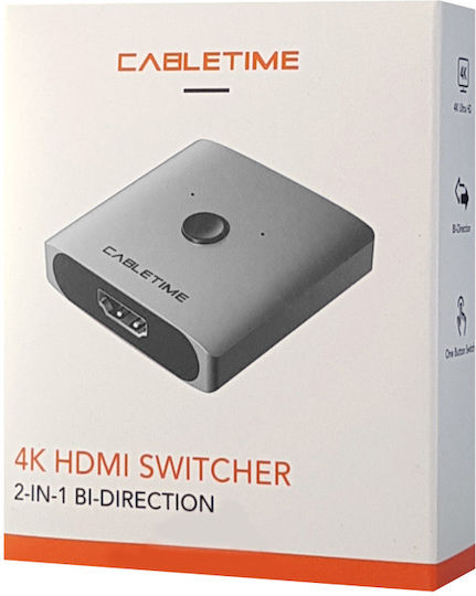 Cabletime 2 in 1 4K HDMI Switch CT-HS4K-2G