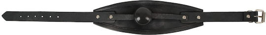 Zado Leather Gag Silicone Ball Φίμωτρο σε Μαύρο Χρώμα