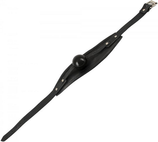 Zado Leather Gag Silicone Ball Φίμωτρο σε Μαύρο Χρώμα