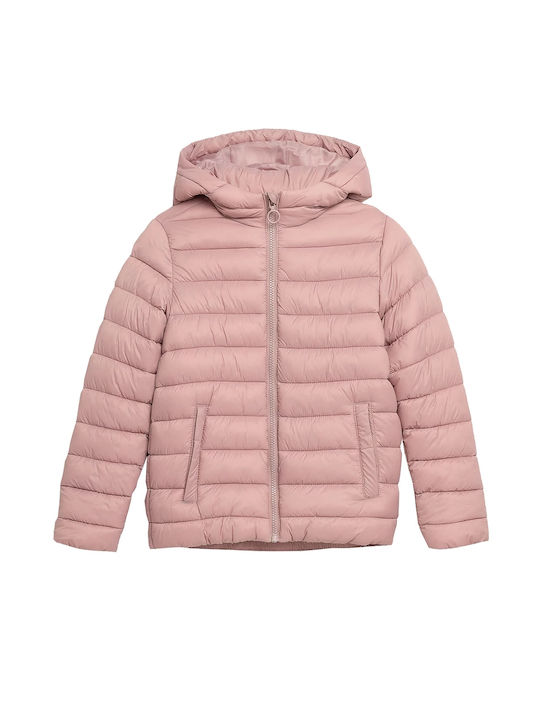 4F Kids Quilted Jacket short Hooded Pink