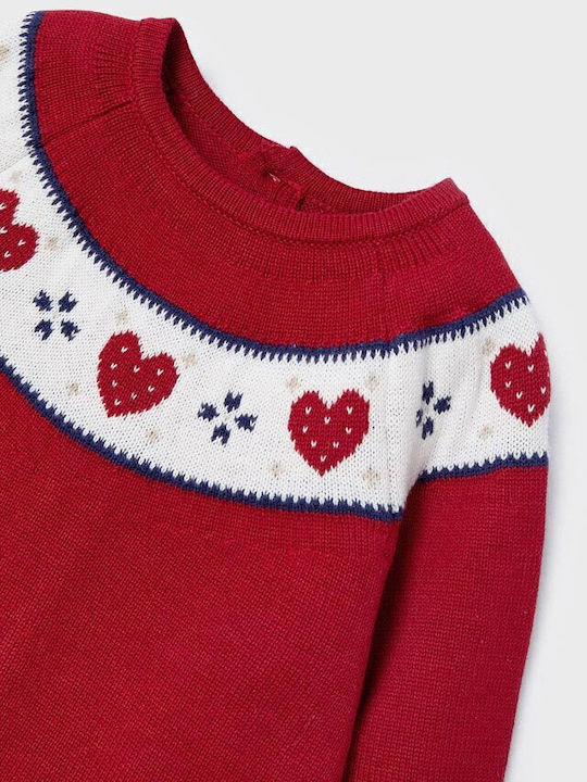 Kinderkleid Langärmelig Knitted Set mit Accessoires Rot
