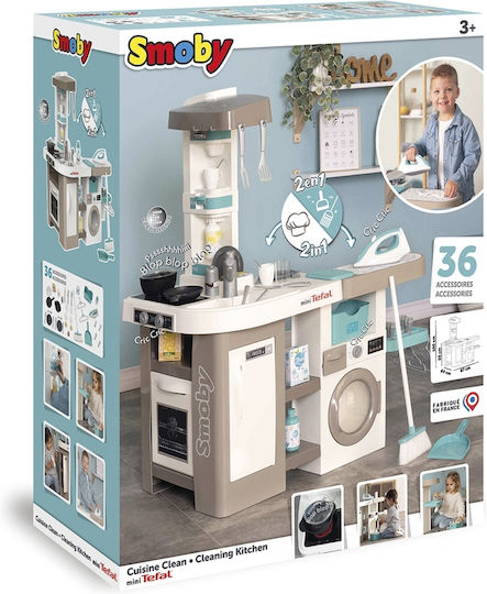 Smoby Tefal Cleaning Kitchen για 3+ Ετών 100 εκ. 36τμχ
