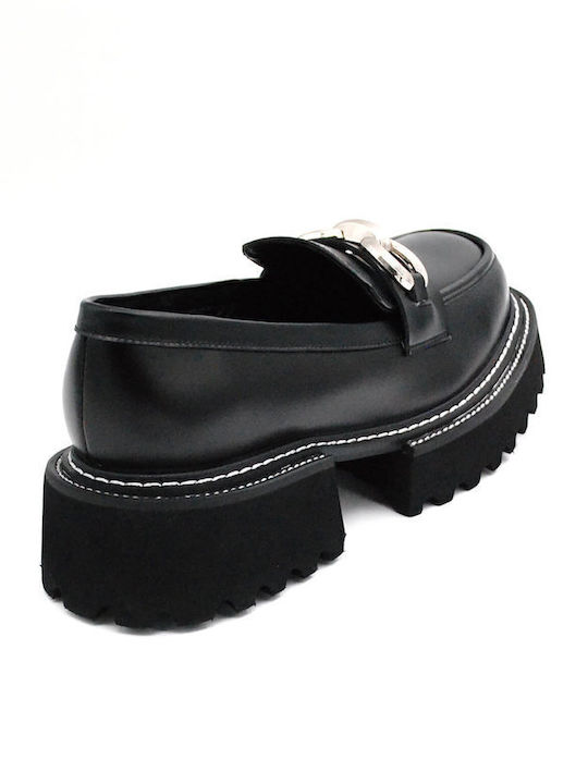 Barlo Leather Women's Loafers in Black Color