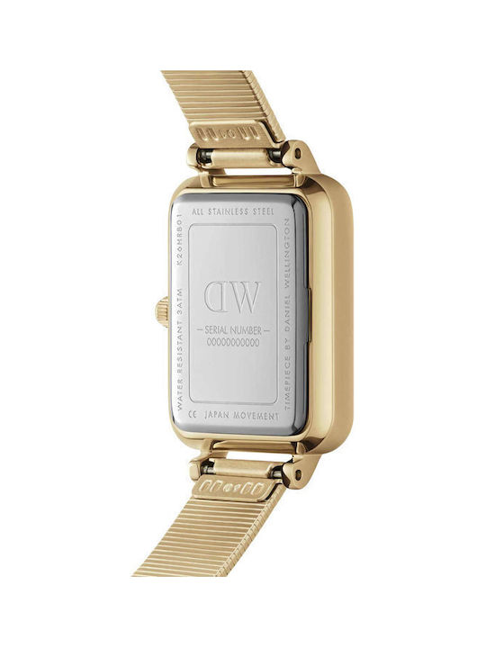 Daniel Wellington Quadro Lumine Watch with Gold Metal Bracelet