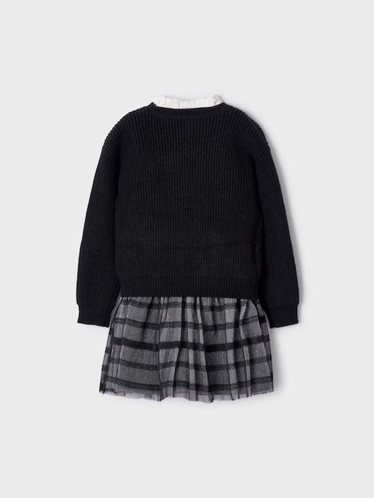 Mayoral Children's Dress Long Sleeve Tulle Black