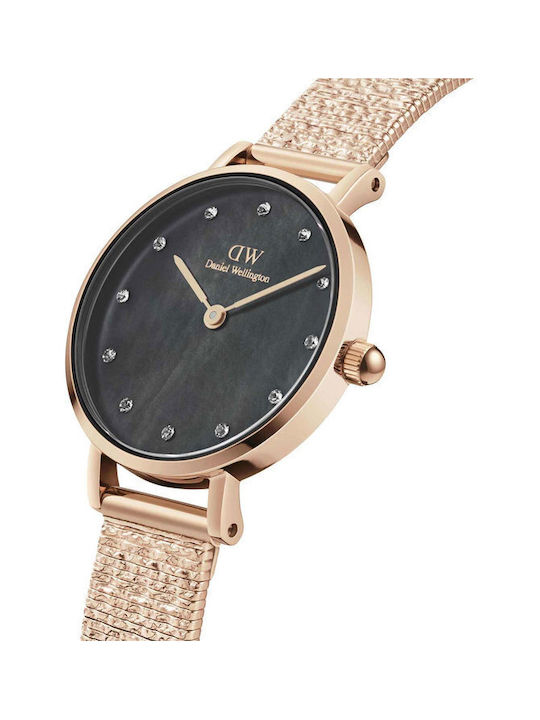 Daniel Wellington Petite Lumine Watch with Pink Gold Metal Bracelet