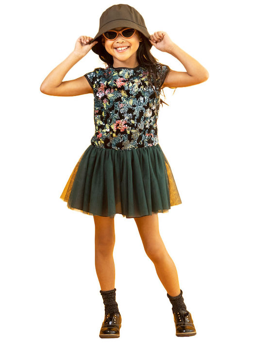 M&B Kid's Fashion Παιδικό Φόρεμα Τούλινο Πράσινο