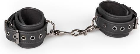 Easytoys Fetish Leather Ankle Cuffs Handcuffs in Black Color