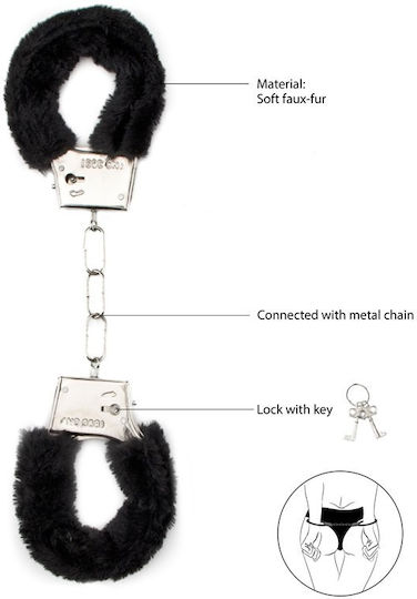 Shots Furry Handcuffs Handschellen in Schwarz Farbe