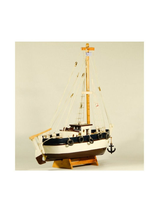 Wooden Decorative wooden boat 43cm