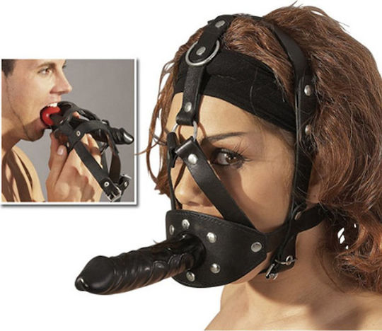 Zado Head Harness with Dildo Φίμωτρο σε Μαύρο Χρώμα