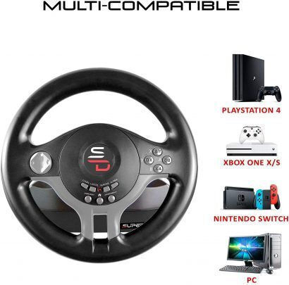 Subsonic Superdrive Wheel SV200 Volan cu Pedale pentru PC / PS4 / Switch / XBOX One cu 180° Grade de Rotire