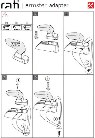 Rati Armster Car Armrest Mount for Suzuki Jimny 2019+ Black