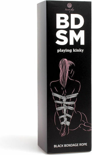 Secretplay BDSM Playing Kinky Σχοινί Δεσίματος Black Bondage Rope σε Μαύρο Χρώμα